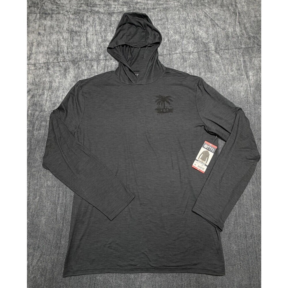 Men's Long Sleeve Hooded Tee - Charcoal